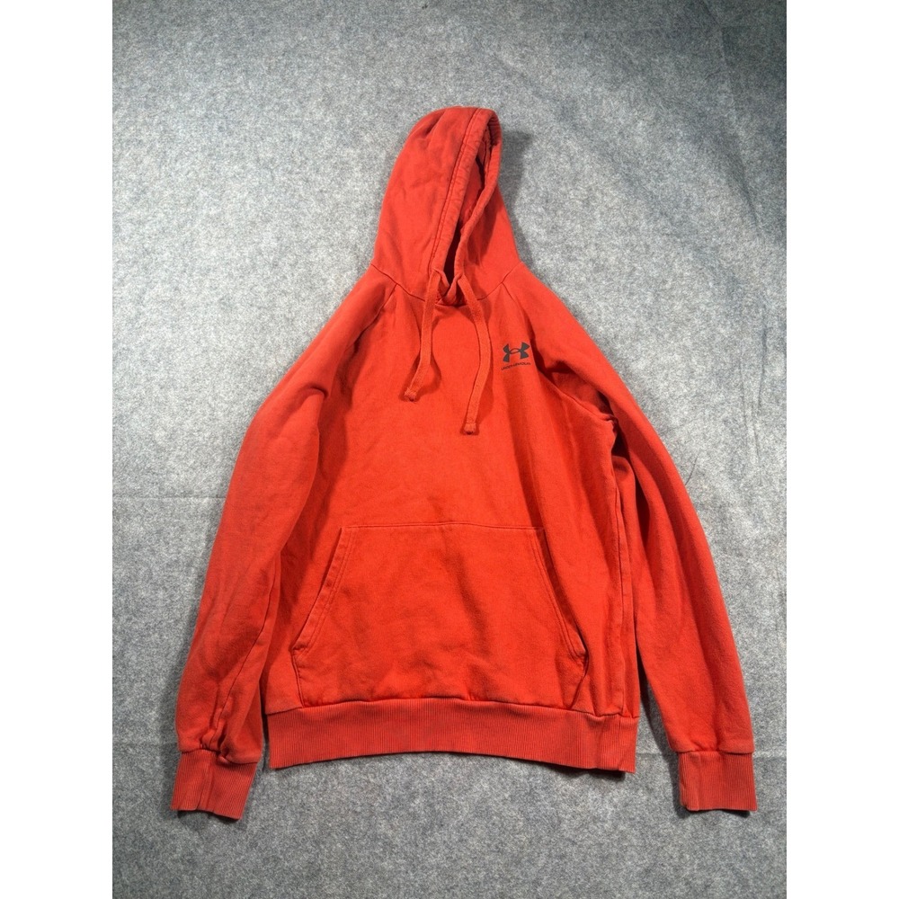 Under Armour Orange Cotton Blend Hoodie Sweatshirt Men's SM‎